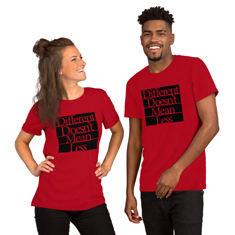 6別注Are You Different TWO PEOPLE RED Tシャツ Different Doesn't Mean Less - Short-Sleeve Unisex T-Shirt – Ritual